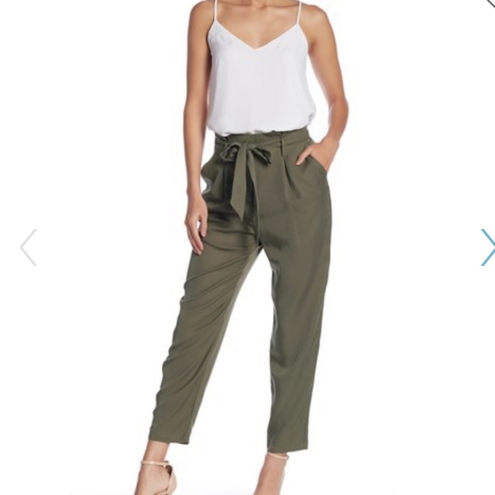 Army green paper bag pants NWOT